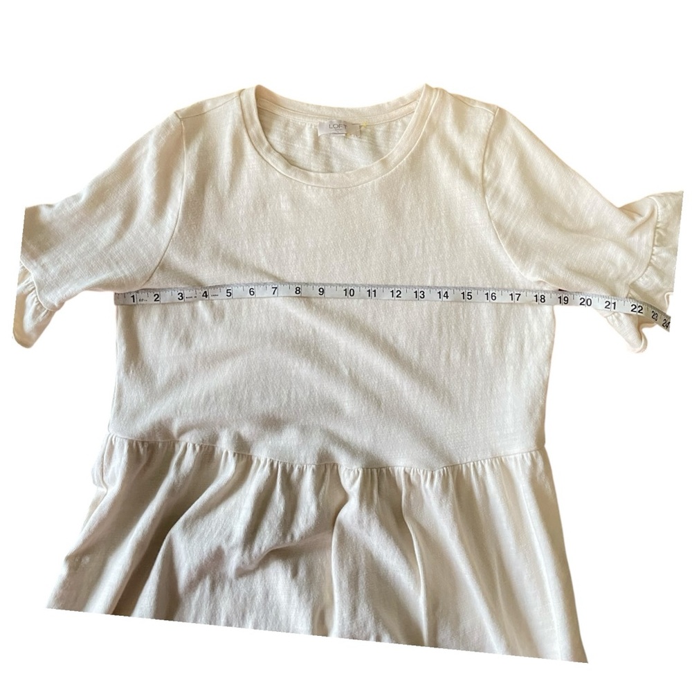 LOFT Cream Ruffle-Sleeve Mini Dress - Picture 6 of 9